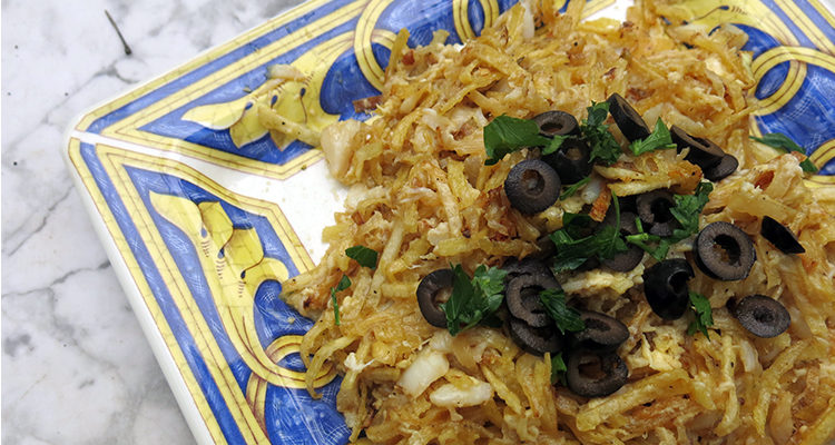 <i>Bacalhau a brás</i> trampós