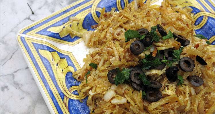 <i>Bacalhau a brás</i> trampós